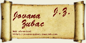 Jovana Zubac vizit kartica